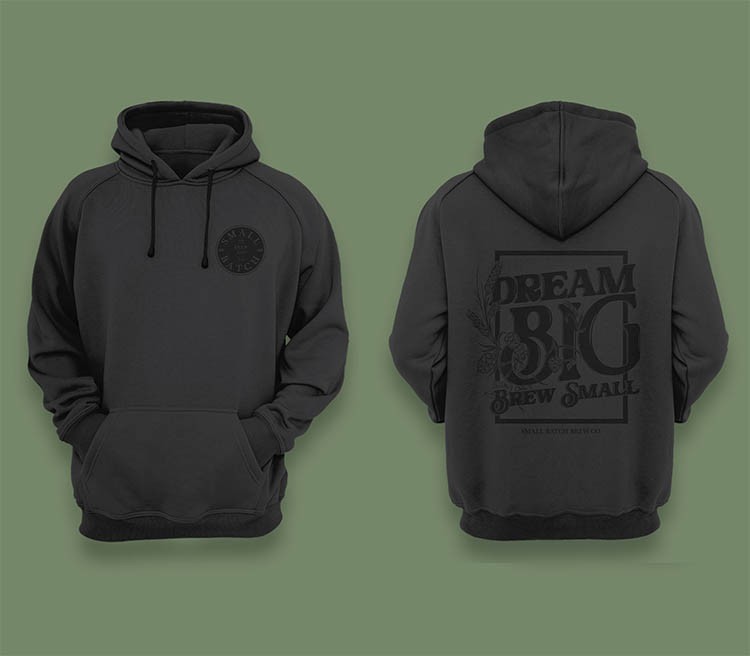 Small Batch Brew Grey and Black Hoodie
